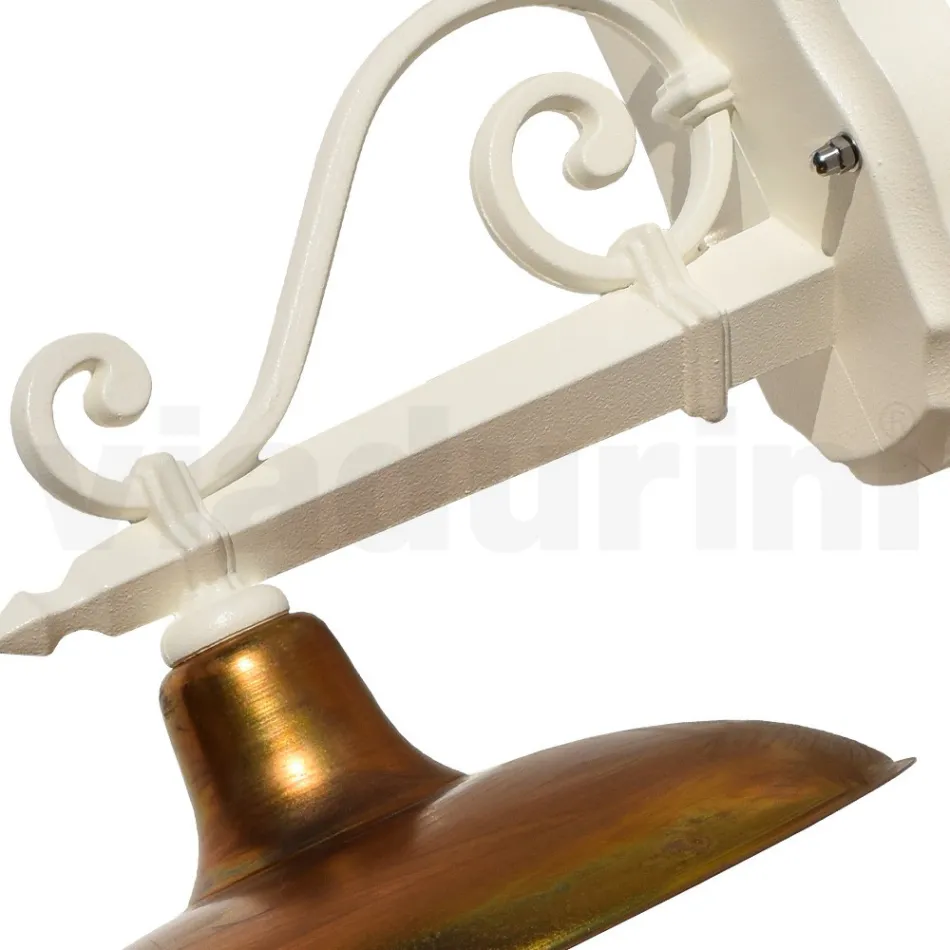 Utomhusvägglampa i aluminium och mässing Tillverkad i Italien - Adela Viadurini