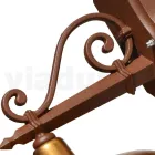 Utomhusvägglampa i aluminium och mässing Tillverkad i Italien - Adela Viadurini