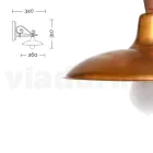 Utomhusvägglampa i aluminium och mässing Tillverkad i Italien - Adela Viadurini