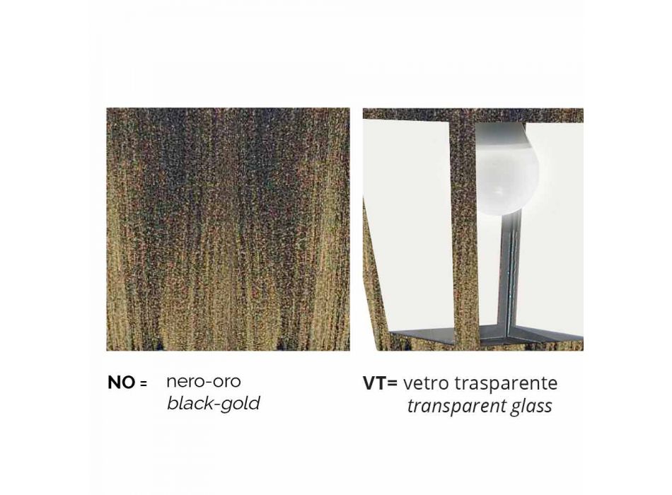 Utomhuslampa i aluminium tillverkad i Italien, Kristel Viadurini