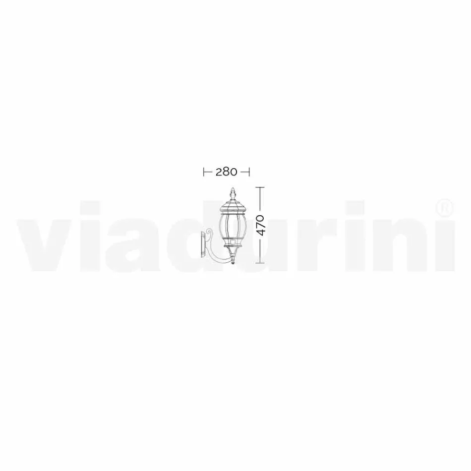 Utomhuslampa i aluminium producerad i Italien, Anika Viadurini