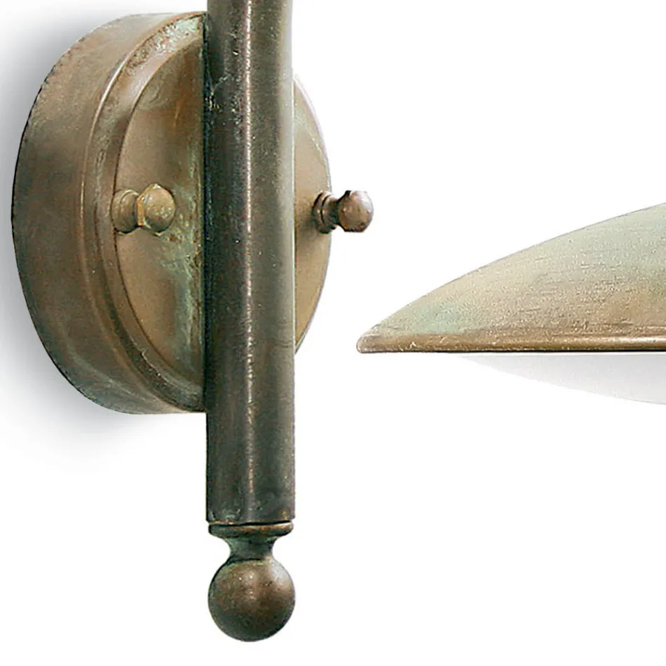 Vintage utomhusvägglampa i mässing och klarglas - Dragon Viadurini