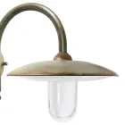 Vintage utomhusvägglampa i mässing och klarglas - Dragon Viadurini