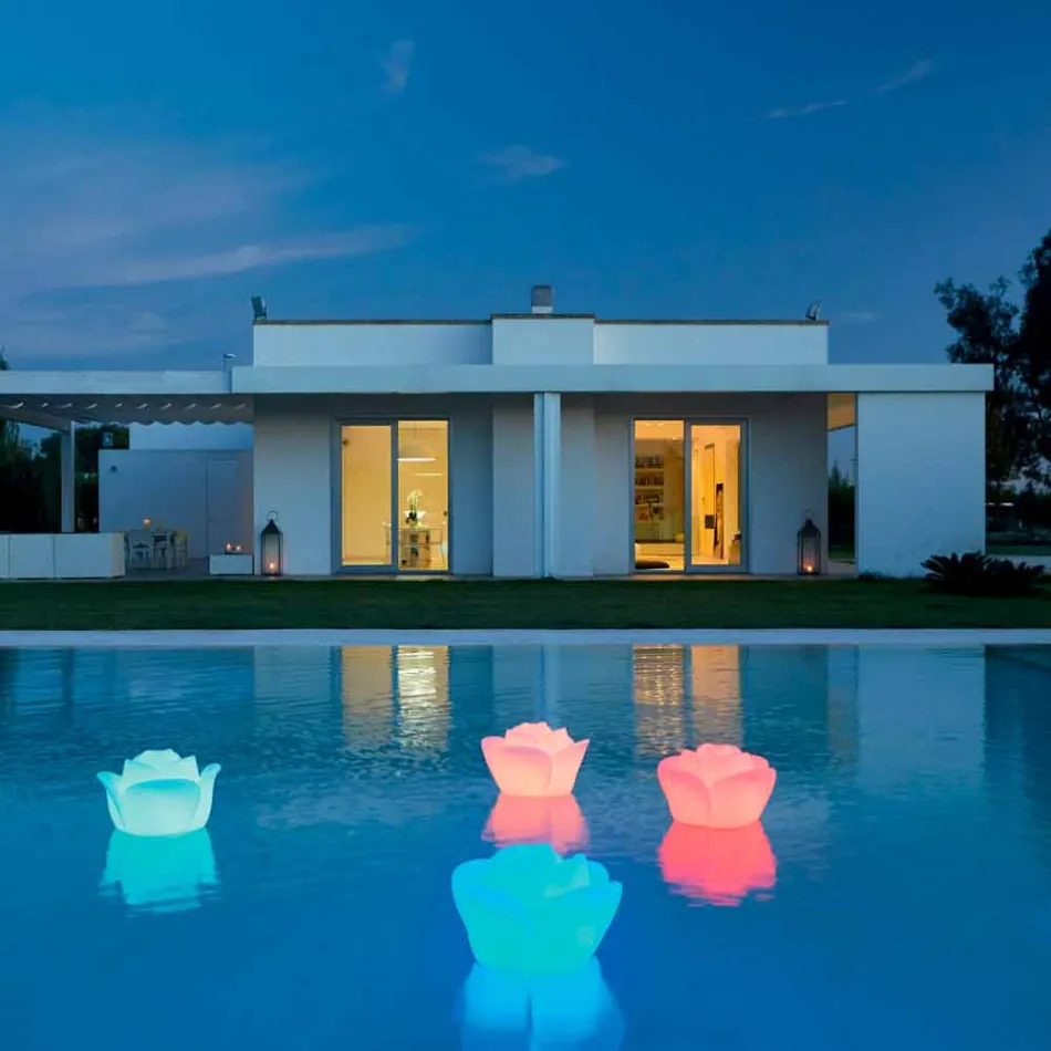 Rosformad bordslampa med induktion RGBW Led - Baby Love från Myyour Viadurini