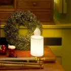 Vit Led Bordslampa Ljusstearinljusdesign av Slide - Flame Viadurini