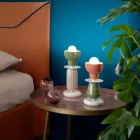 Hög keramisk bordslampa i 2 färger Tillverkad i Italien - Berimbau Viadurini