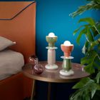 Låg keramisk bordslampa i 2 färger Tillverkad i Italien - Berimbau Viadurini
