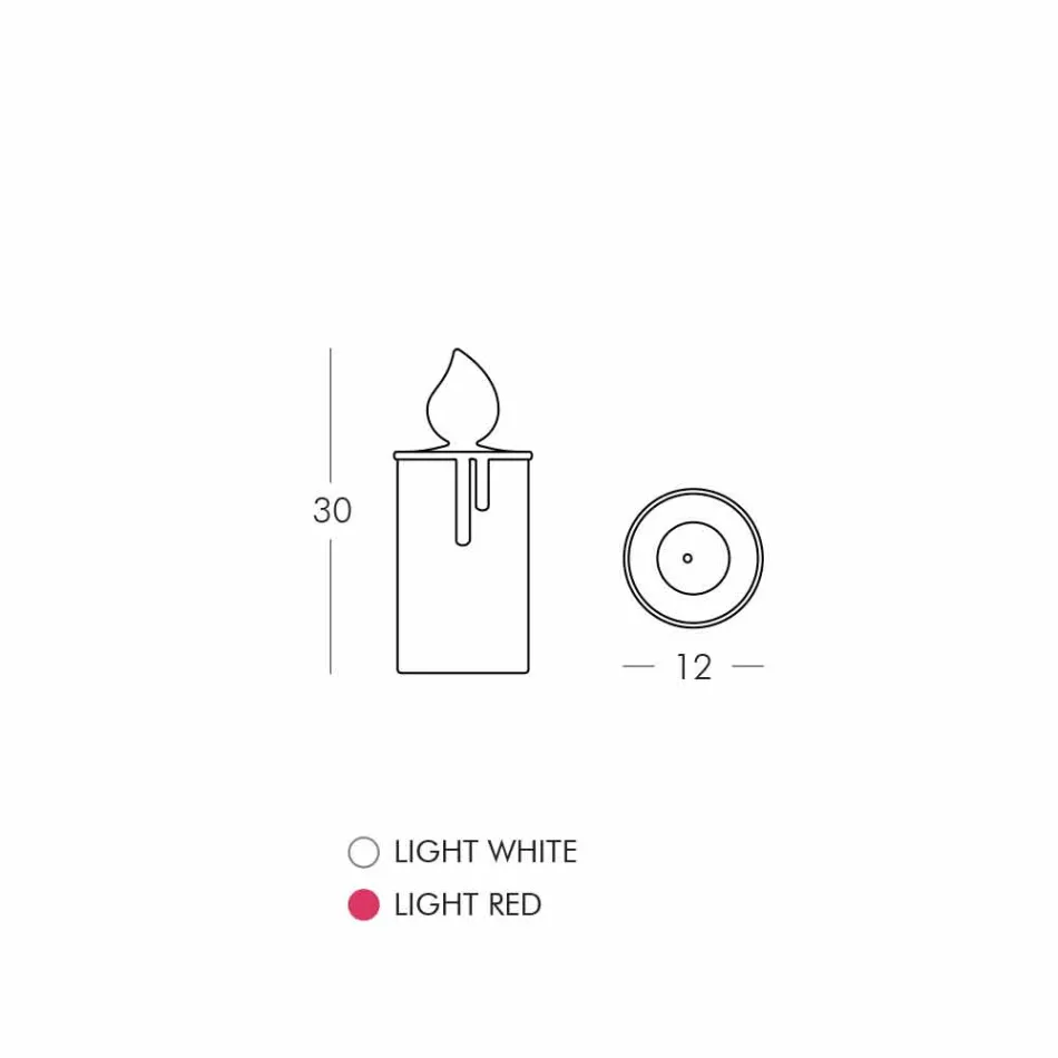 Vit eller röd lysande ljusbordslampa Design av Slide - Fiammetta Viadurini