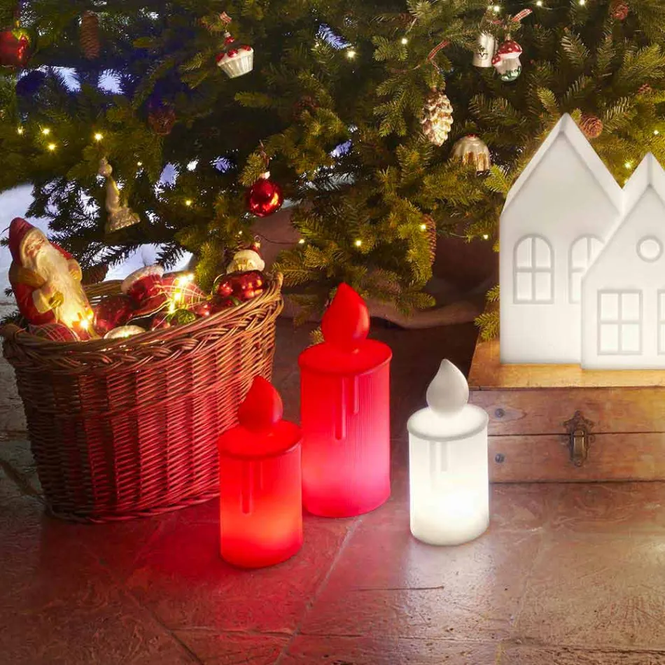 Vit eller röd lysande ljusbordslampa Design av Slide - Fiammetta Viadurini