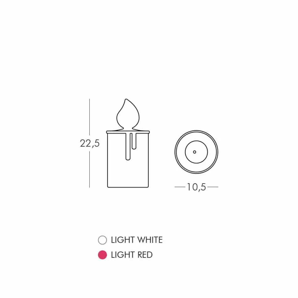 Vit eller röd lysande ljusbordslampa Design av Slide - Fiammetta Viadurini