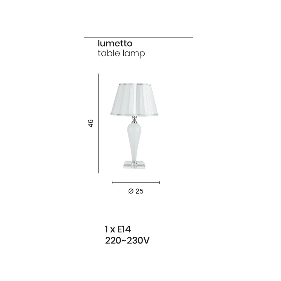 Klassisk bordslampa Handgjord i glas och kristall - Mariangela Viadurini