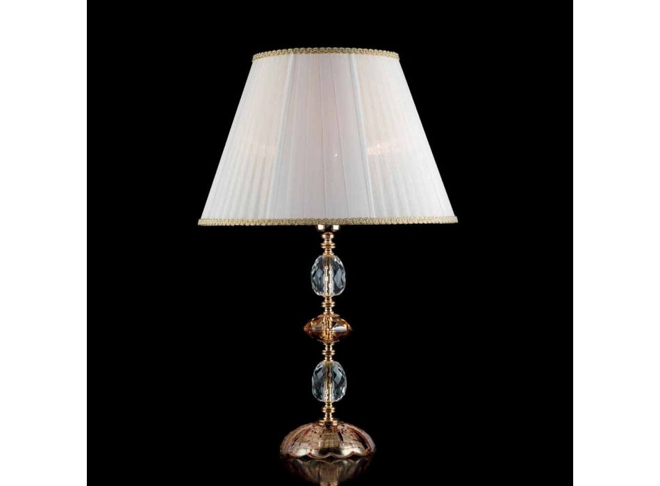 Traditionell bordslampa i kristall och glas Fine, tillverkad i Italien Viadurini