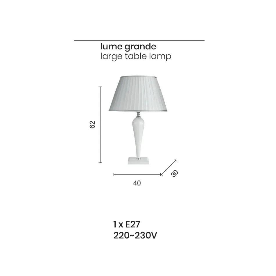 Klassisk italiensk handgjord glasbordslampa och lampskärm - Rapallo Viadurini