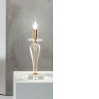 Klassisk bordslampa i handgjort italienskt glas och guldmetall - Oliver Viadurini