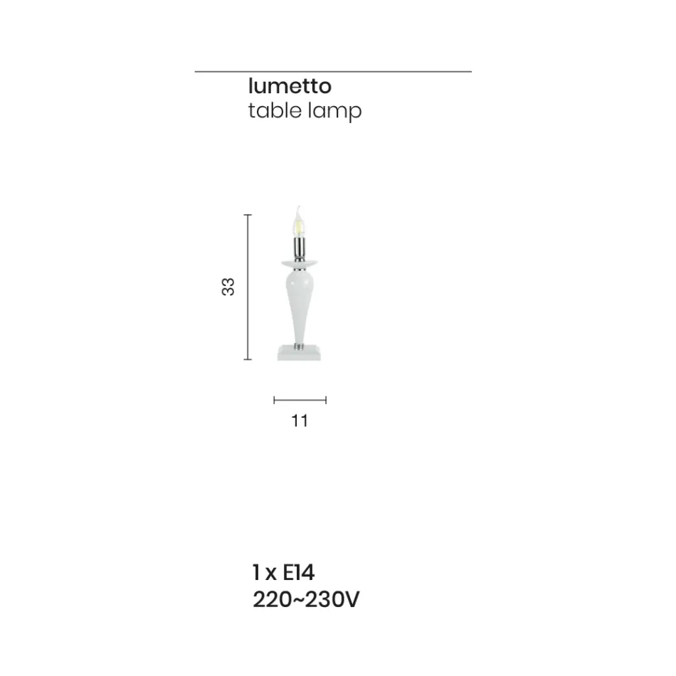 Klassisk bordslampa i handgjort italienskt glas och guldmetall - Oliver Viadurini