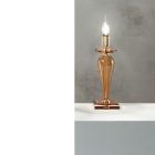 Klassisk bordslampa i handgjort italienskt glas och guldmetall - Oliver Viadurini