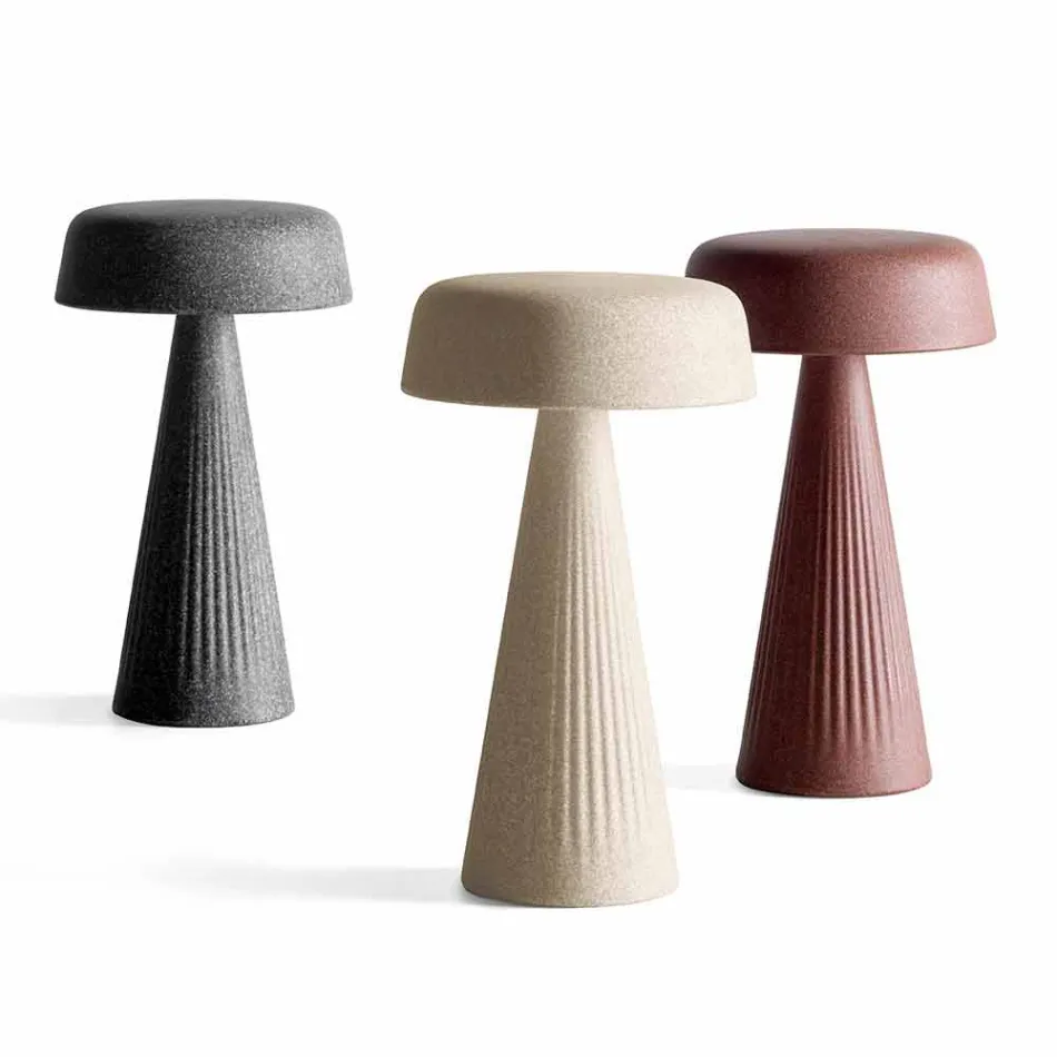 Bordslampa med struktur i polyeten Tillverkad i Italien - Desmond Viadurini