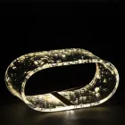 Akrylkristallbordslampa och guld-, silver- eller kopparblad - Gnassi Viadurini