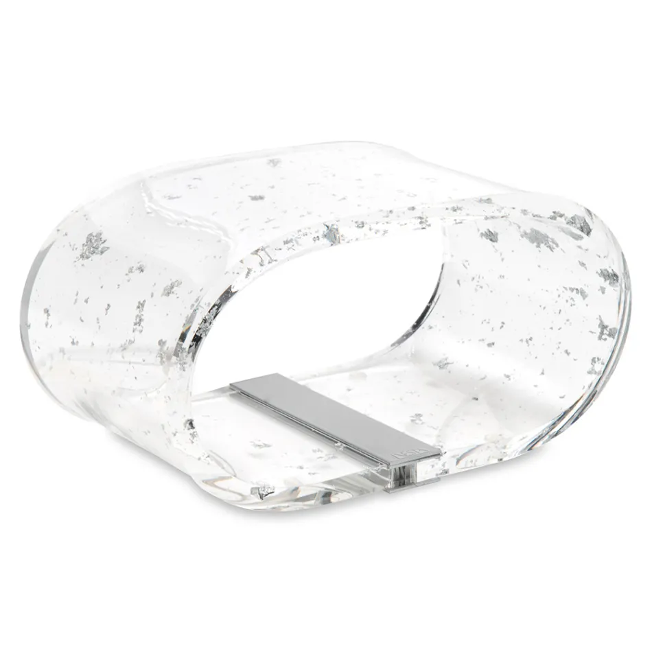 Akrylkristallbordslampa och guld-, silver- eller kopparblad - Gnassi Viadurini