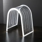 Transparent akrylkristallbordslampa med graverad dekoration - Bertella Viadurini