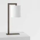 Design bordslampa i metall och vitt linne Made in Italy - Bali Viadurini