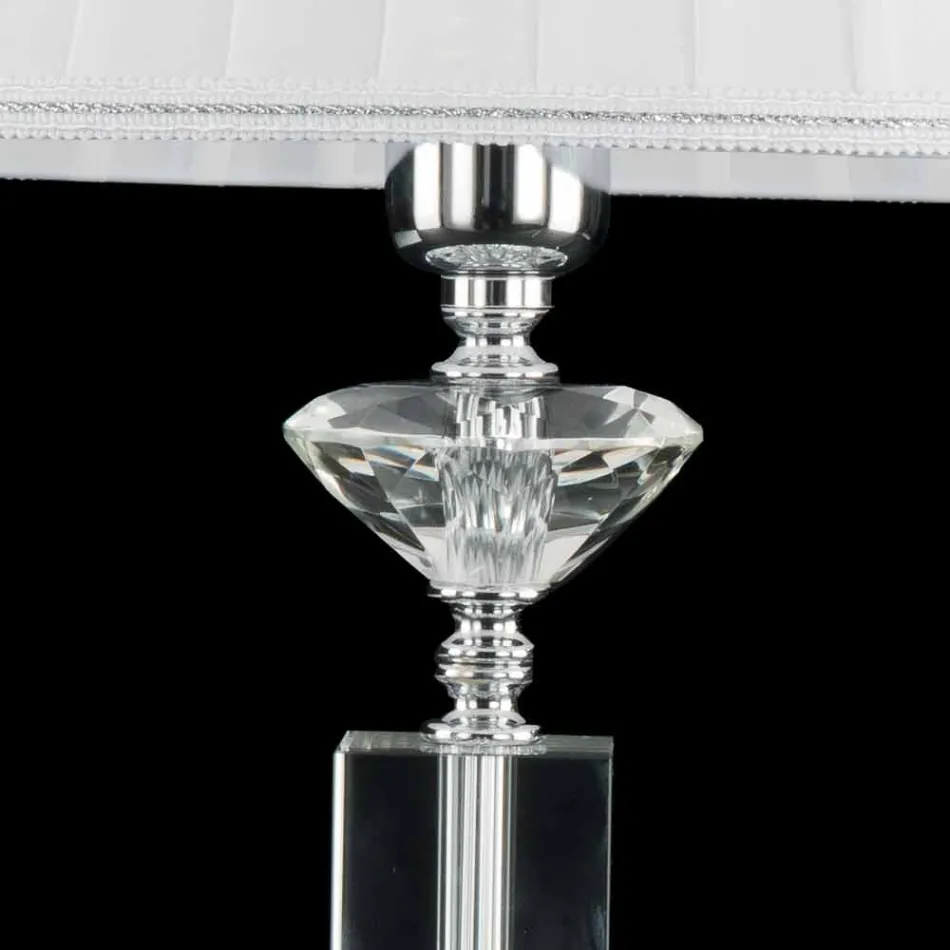 Lamp glasdesign och kristallbord Ivy, tillverkad i Italien Viadurini