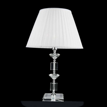 Lamp glasdesign och kristallbord Ivy, tillverkad i Italien Viadurini