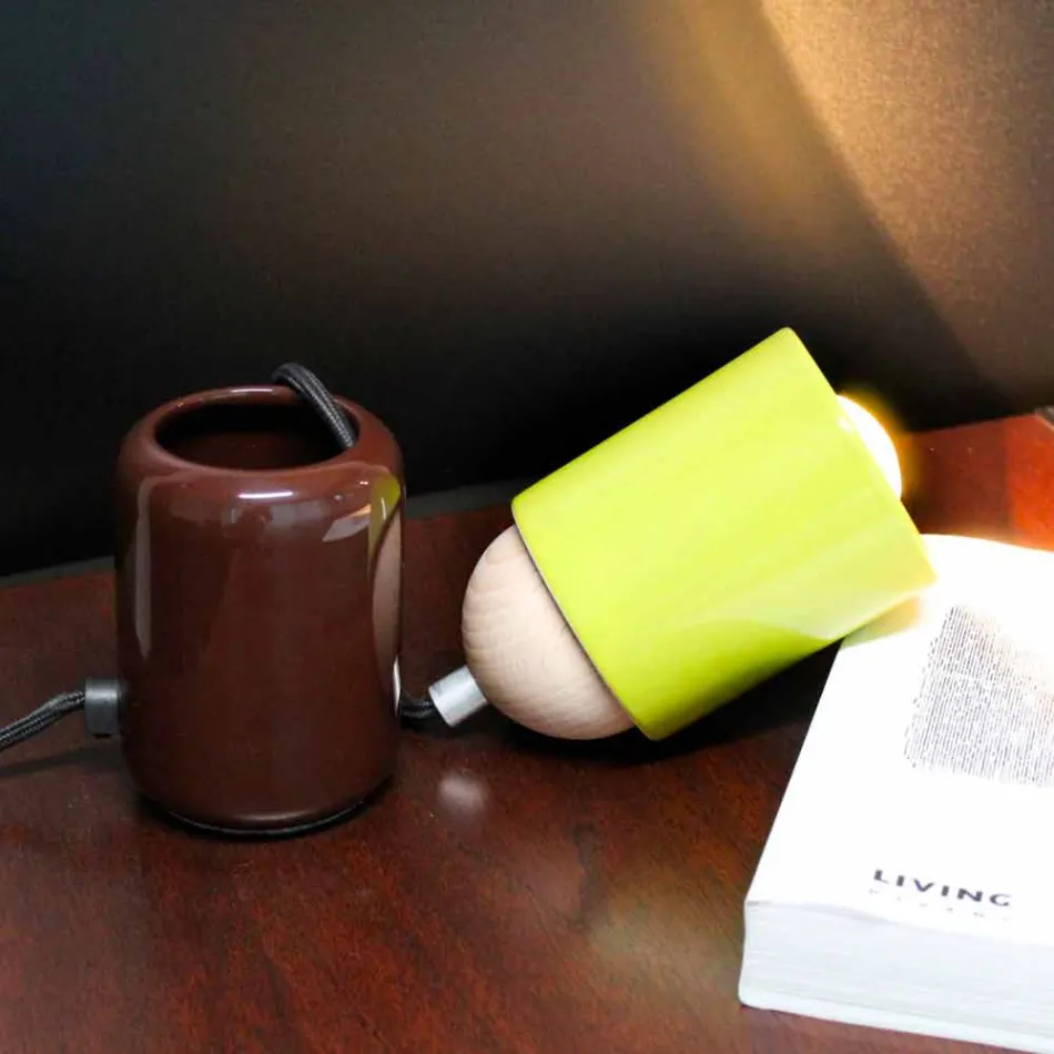 Keramisk bordlampa för modern design tillverkad i Italien Asien Viadurini