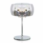Bordslampa för modern design i glas och kromad metall - Cambria Viadurini