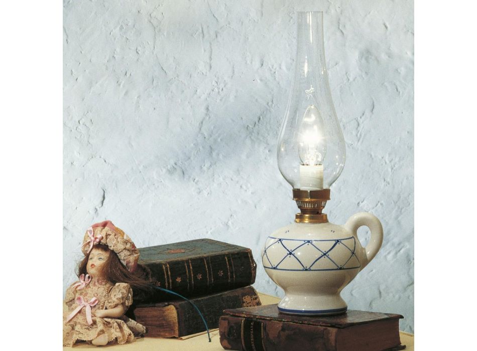 Vintage design bordslampa i handmålad keramik - Pompeii Viadurini
