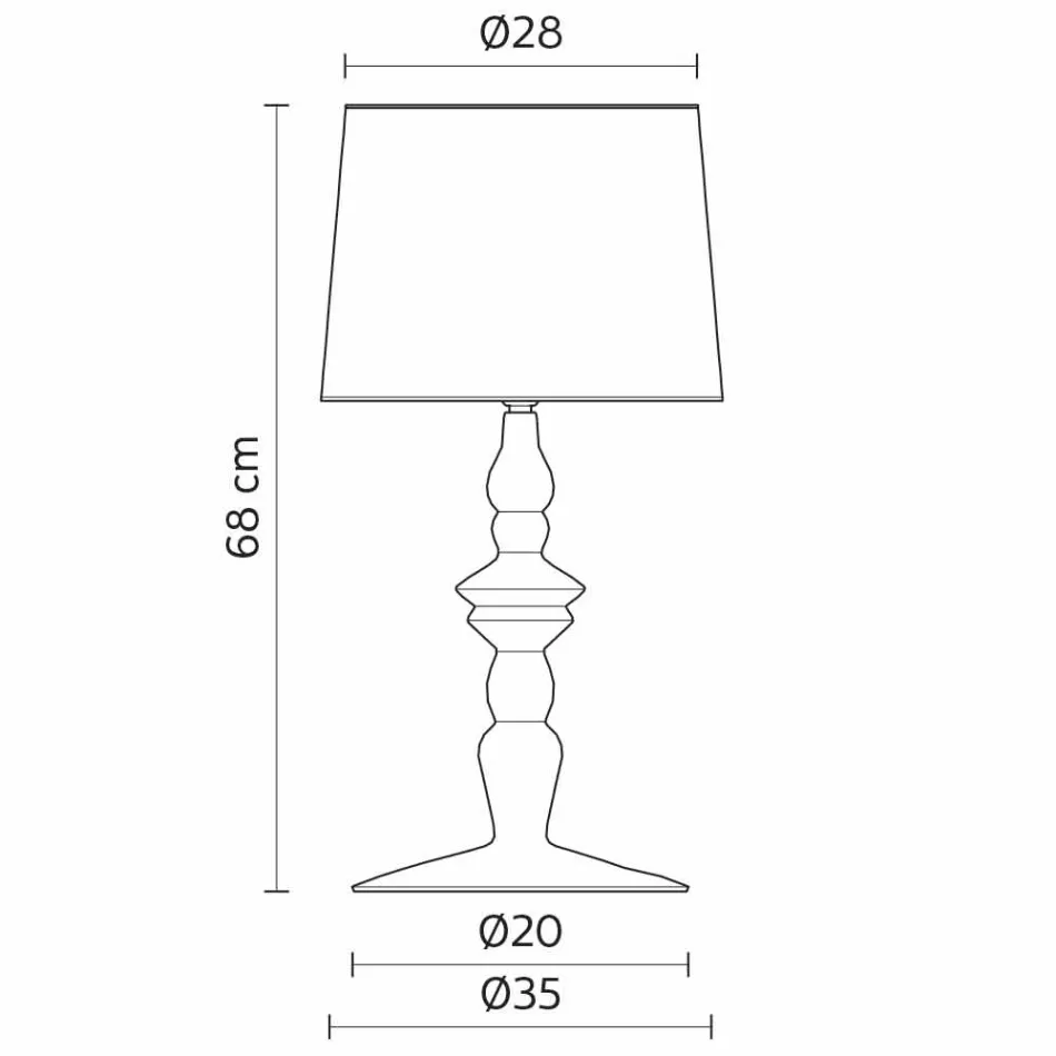 Bordslampa i vit keramik- och linsskärm 2 Mått - Cadabra Viadurini