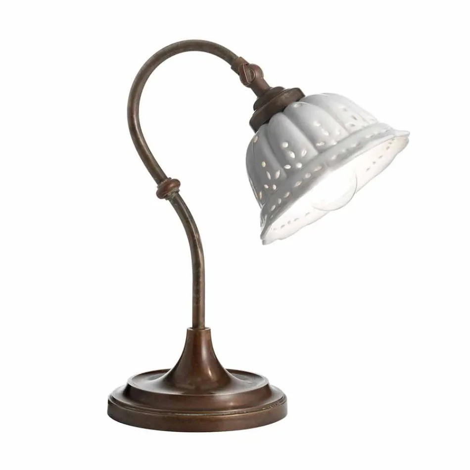 Lampa art nouveau keramiska bord Anita Il Fanale Viadurini