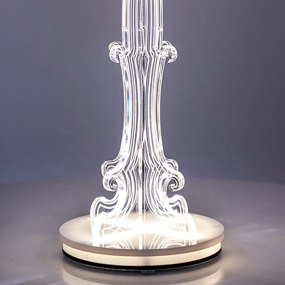 Aurel plexiglas bordslampa i två storlekar Tillverkad i Italien Viadurini