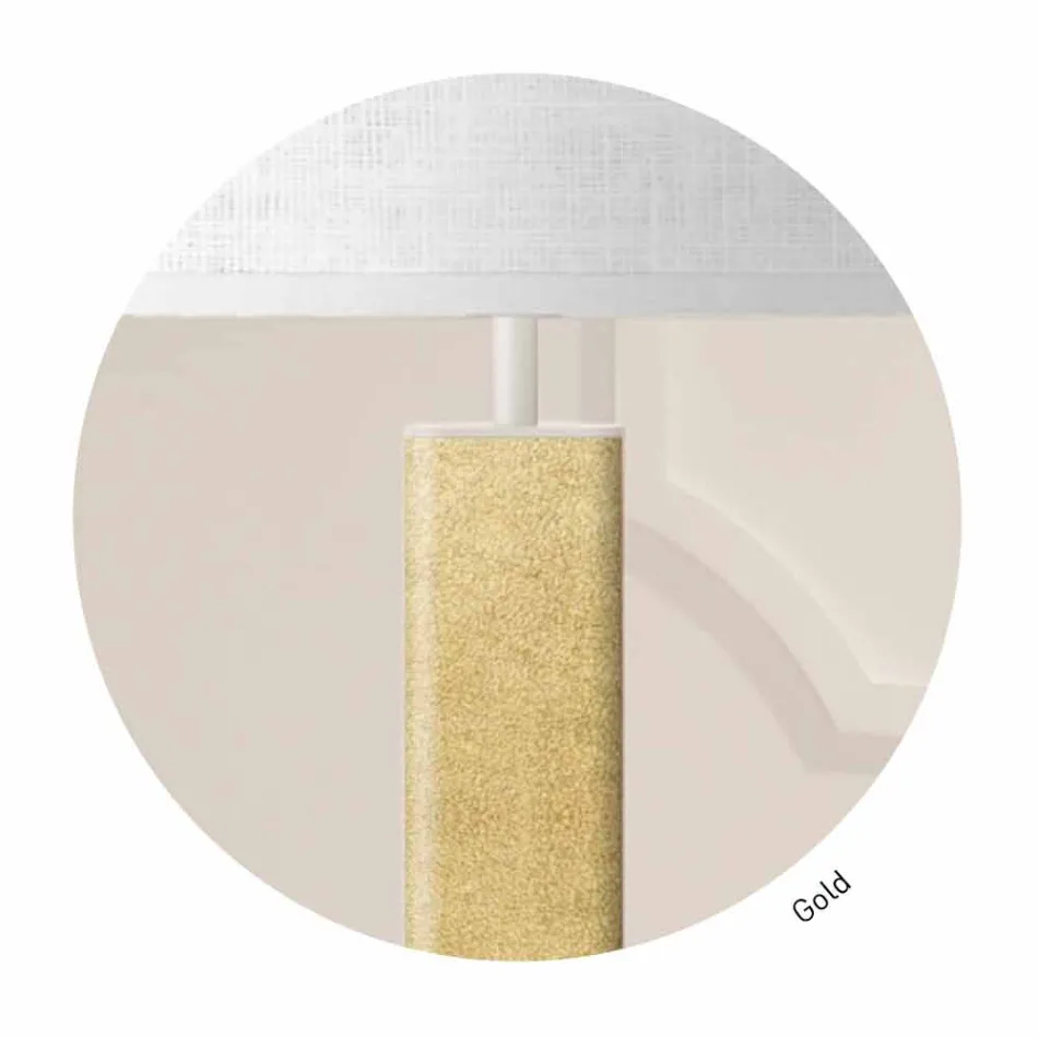 Bordslampa av metall med lampskärm av tyg Made in Italy - Jump Viadurini