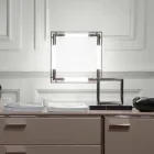 Bordslampa i mässing och harts med marmorbas tillverkad i Italien - Quizza Viadurini