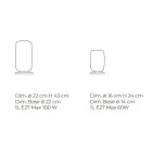 Handblåst glasbordslampa i Venedig 16 22 cm - Bambu Viadurini