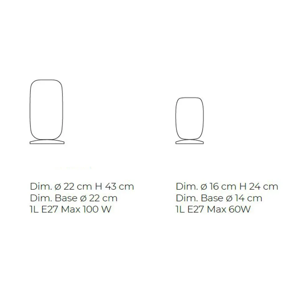 Handblåst glasbordslampa i Venedig 16 22 cm - Bambu Viadurini