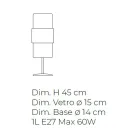 Bordslampa i handblåst glas i Venedig och metall - Satomi Viadurini