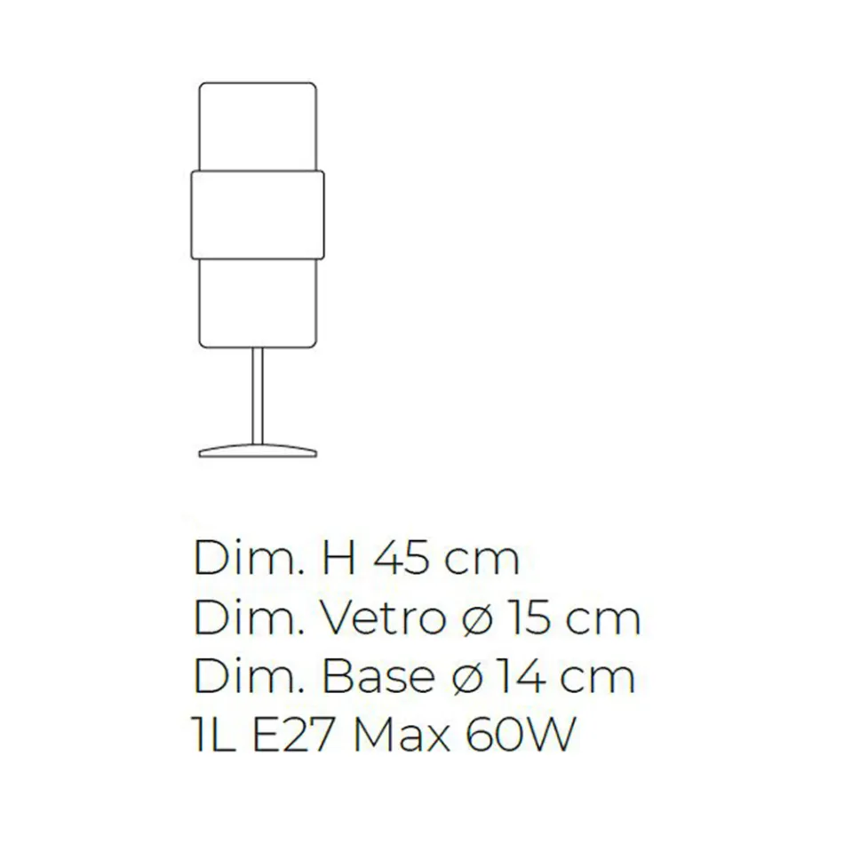 Bordslampa i handblåst glas i Venedig och metall - Satomi Viadurini