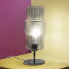 Bordslampa i handblåst glas i Venedig och metall - Satomi Viadurini