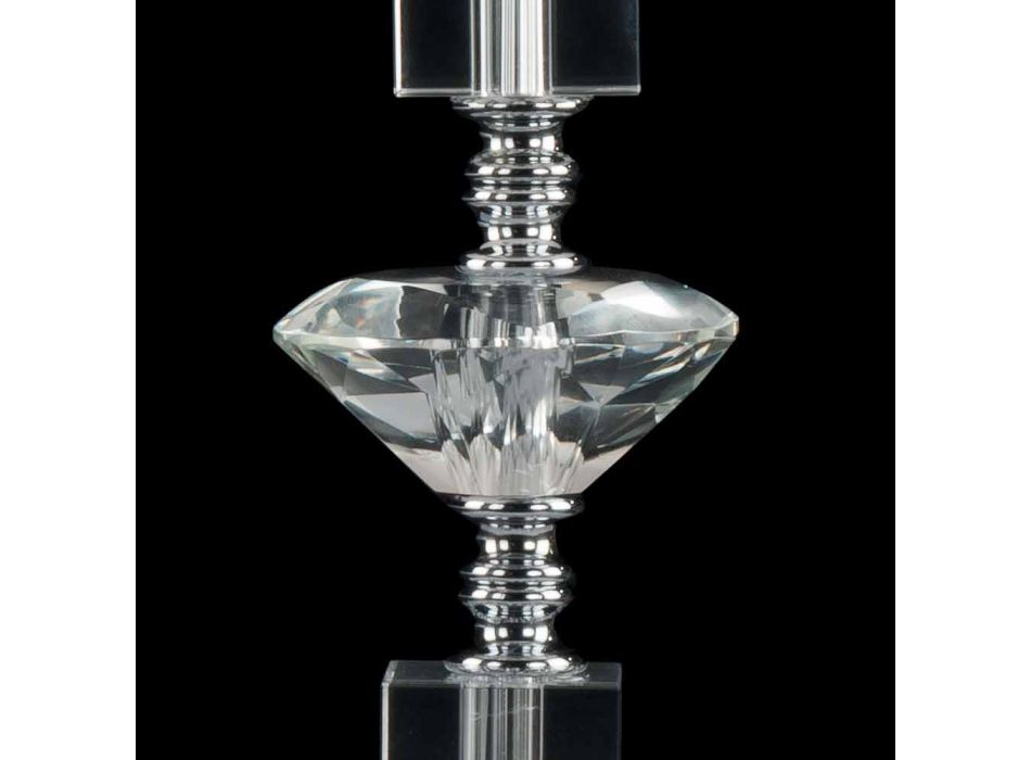 Lampa i transparent glas bord och Crist Ivy, tillverkad i Italien Viadurini
