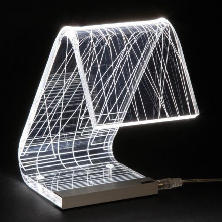 Bordslampa Led Kristall Akryl Vikt Laser Decor - Possett Viadurini