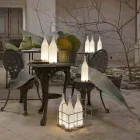 Led bordslampa i vit frostat glas modern design - flaska Viadurini