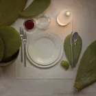 Led bordslampa i vit frostat glas modern design - flaska Viadurini