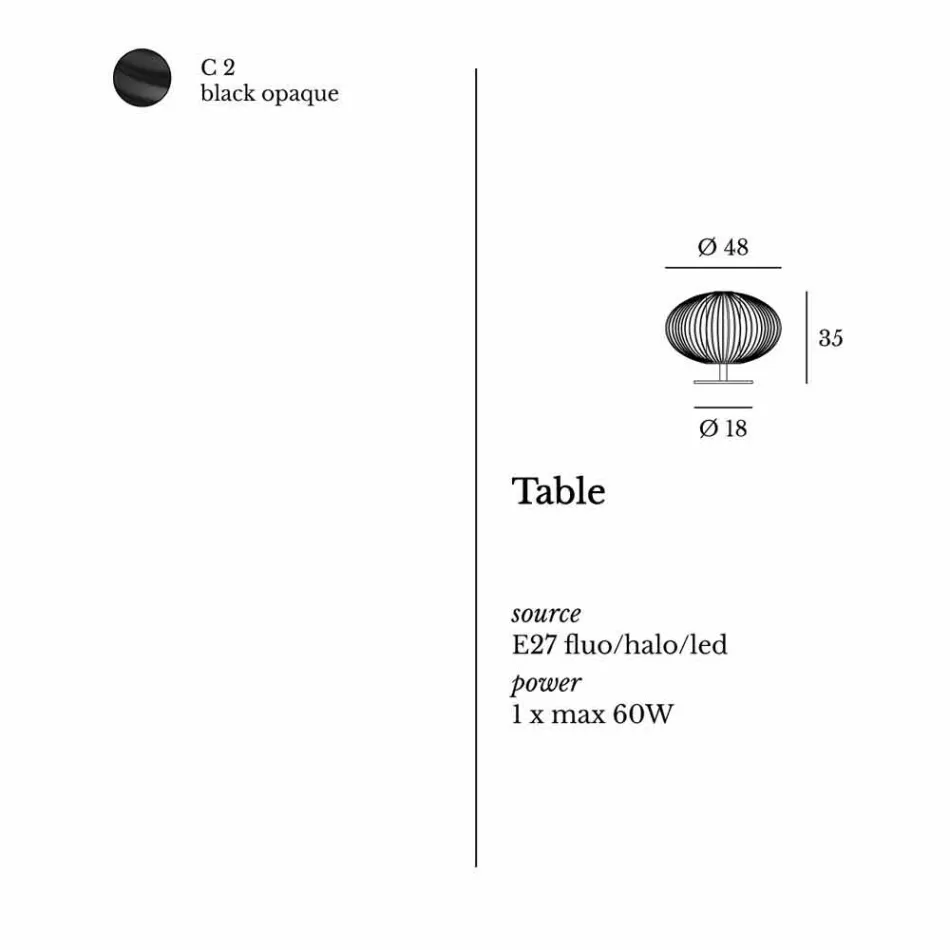 Samtida bordslampa i målat stål, Ø48xH35 cm, Gabri Viadurini