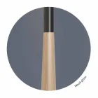 Modern bordslampa i metall, trä och organza tillverkad i Italien - bom Viadurini