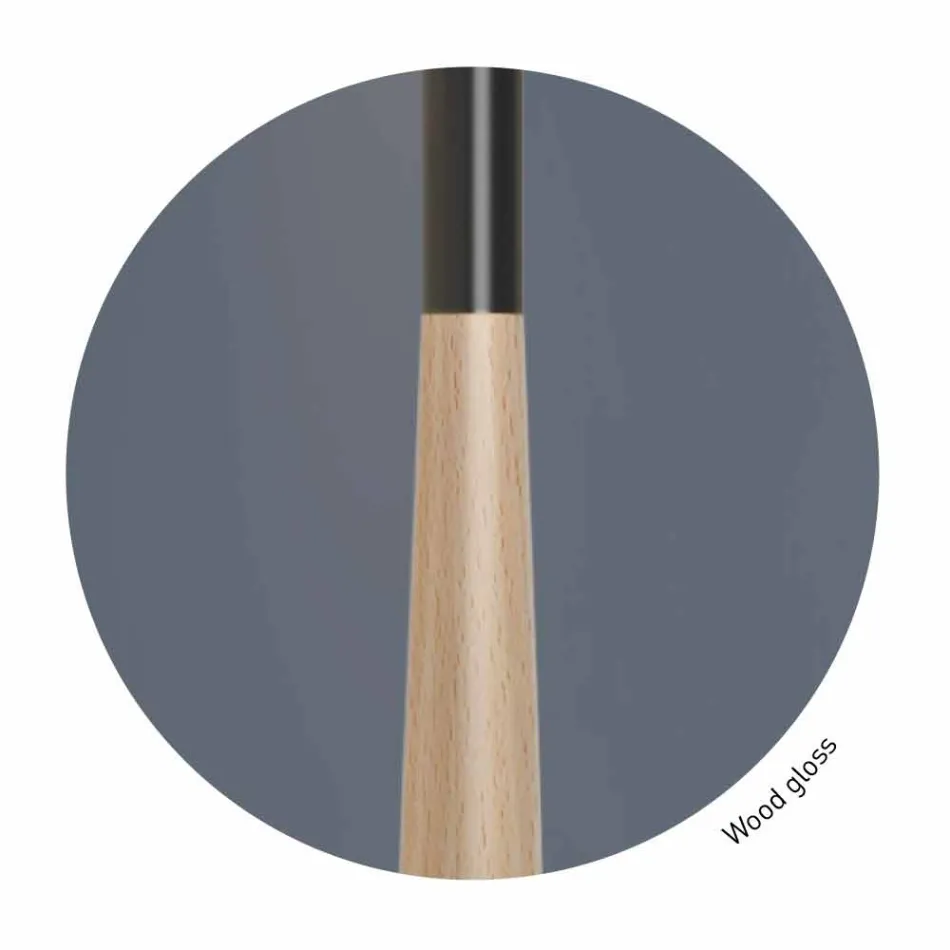 Modern bordslampa i metall, trä och organza tillverkad i Italien - bom Viadurini