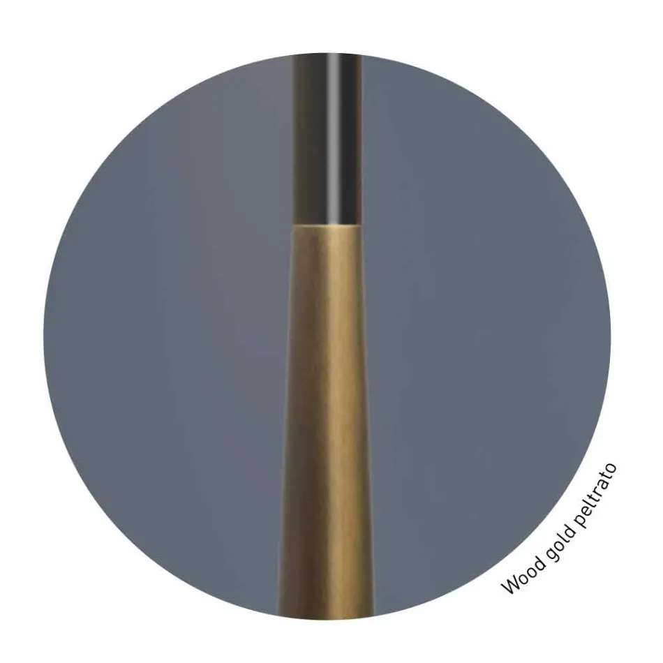 Modern bordslampa i metall, trä och organza tillverkad i Italien - bom Viadurini