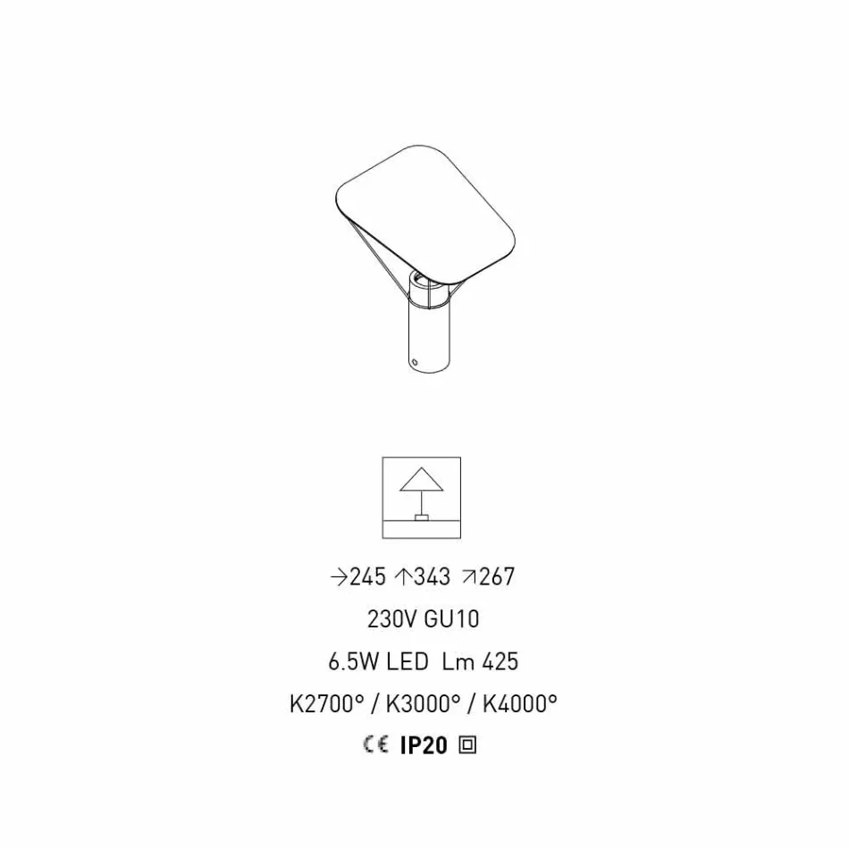 Modern bordslampa i harts och vit bomull tillverkad i Italien - Fiera Viadurini