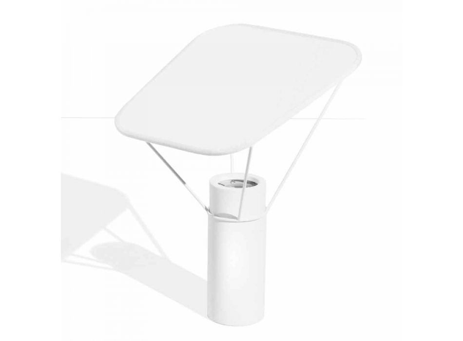 Modern bordslampa i harts och vit bomull tillverkad i Italien - Fiera Viadurini
